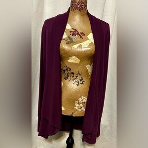 Women's Athleta Purple Cardigan wrap w/ finger holes and 2 pockets